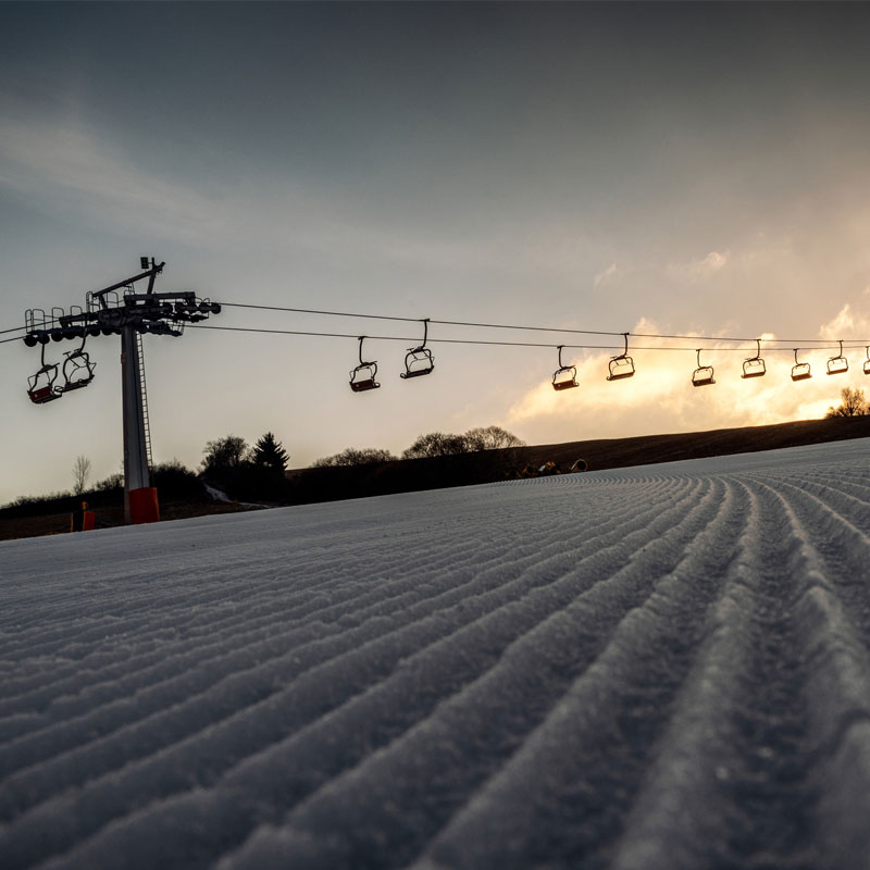 Groomed ski run